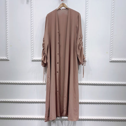 Ruched sleeve abaya