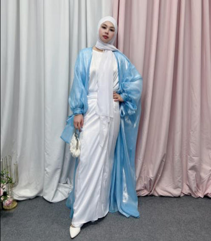 Sheer open abaya
