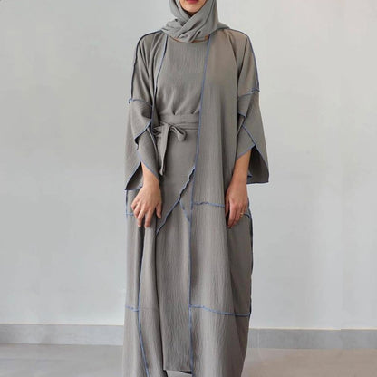 Three piece grey abaya