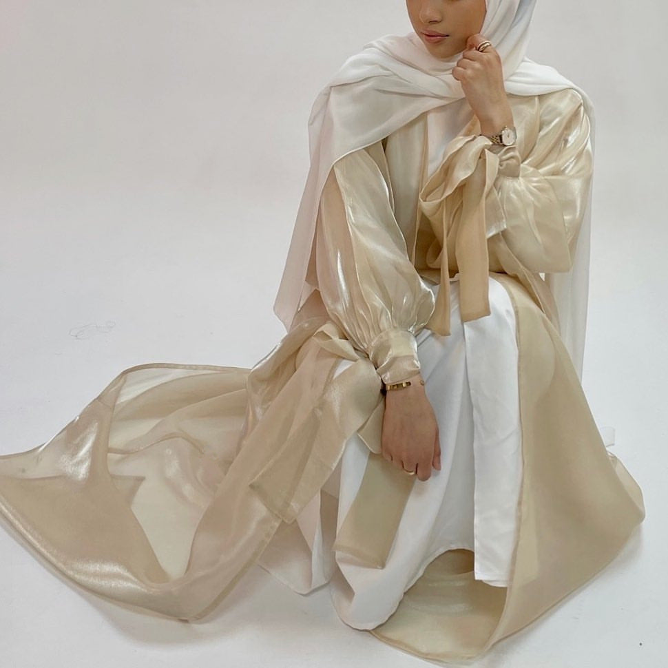 Sheer open abaya